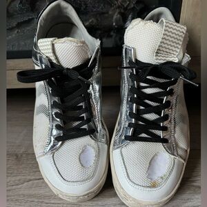 Italian Women’s Sneaker - white with black and silver
